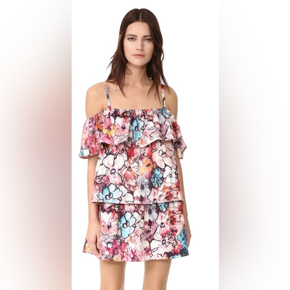 Black Halo‎ | NWT Small Watercolor Floral Print Mini Dress